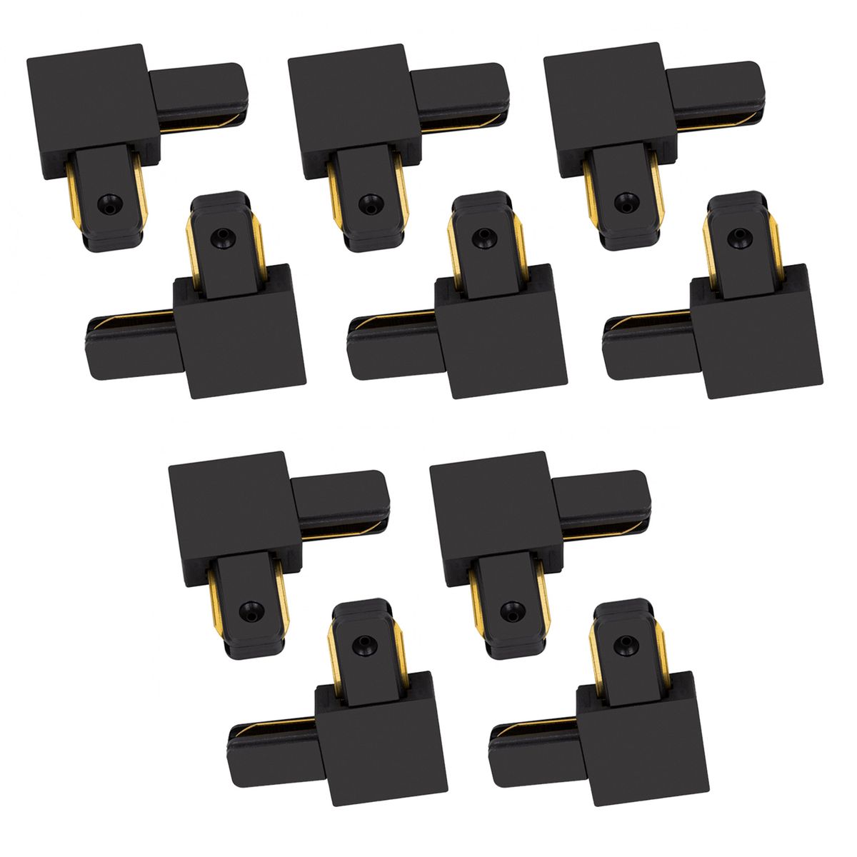 HB LEDS - Pack 10 Conectores Para Carril Monofásico Iluminación LED L Negro