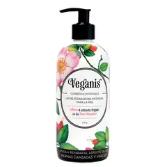VEGANIS - Leche Corporal Reparadora Intensiva Rosa Mosqueta Extracto Orgánico de Oliva