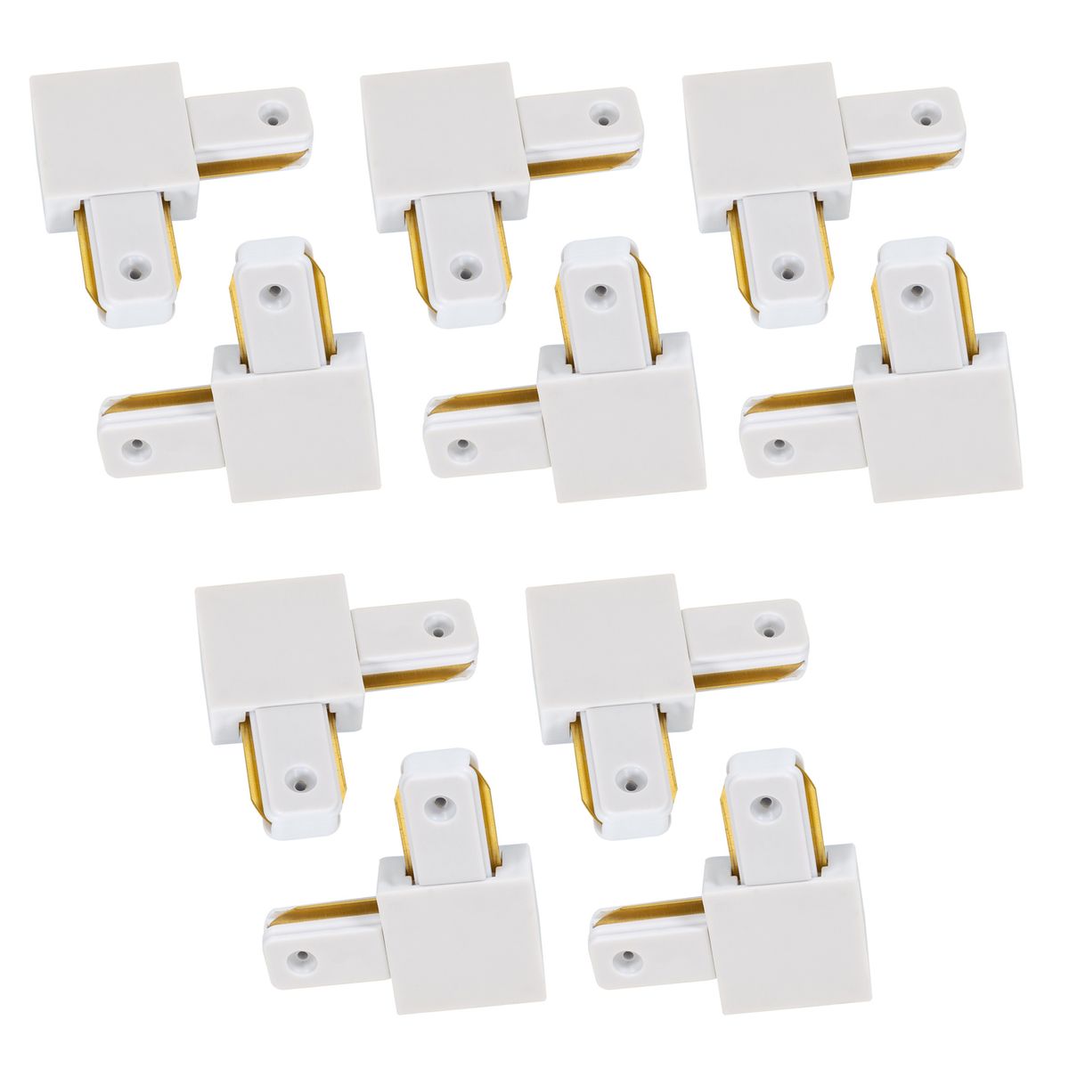 HB LEDS - Pack 10 Conectores Para Carril Monofásico Iluminación LED L Blanco