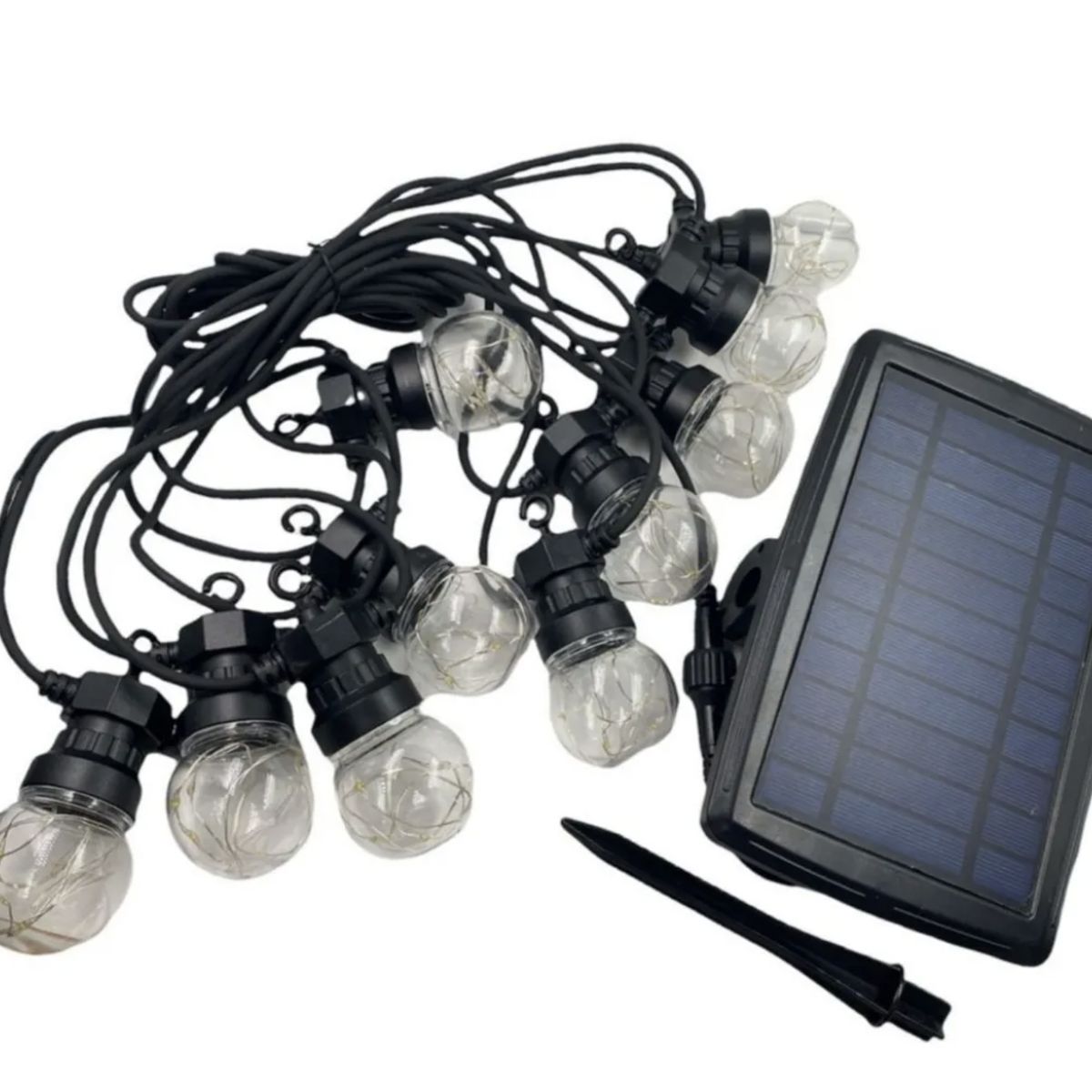 IRM - Guirnaldas Solar 5Mts 10 Ampolletas Vintage y Panel Solar