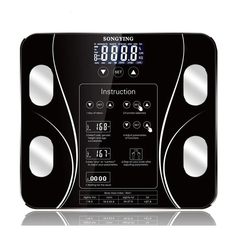 GENERICO - Bascula Digital Electrónica Medidor Peso Y Grasa Corporal
