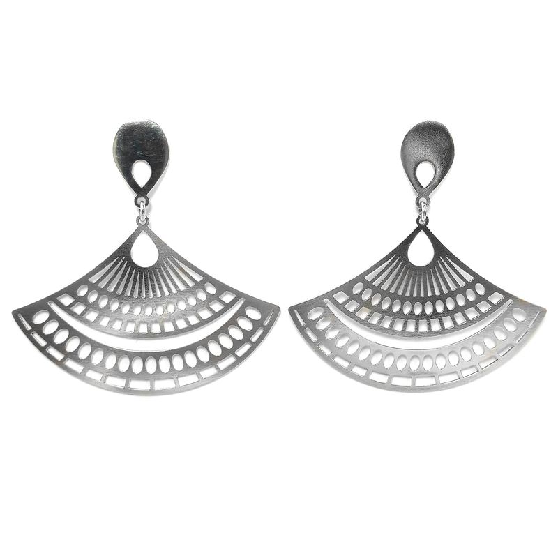 ANDREA COGGIOLA JOYAS - Aros Abanico Plata Fina 925