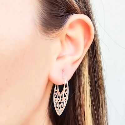 Imagen 2 del producto Aros Anya Calados Plata Fina 925