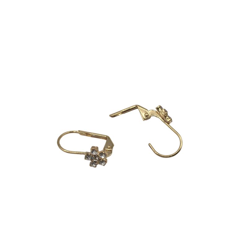 MARRO - Aros flor cristal enchapados en oro 18K