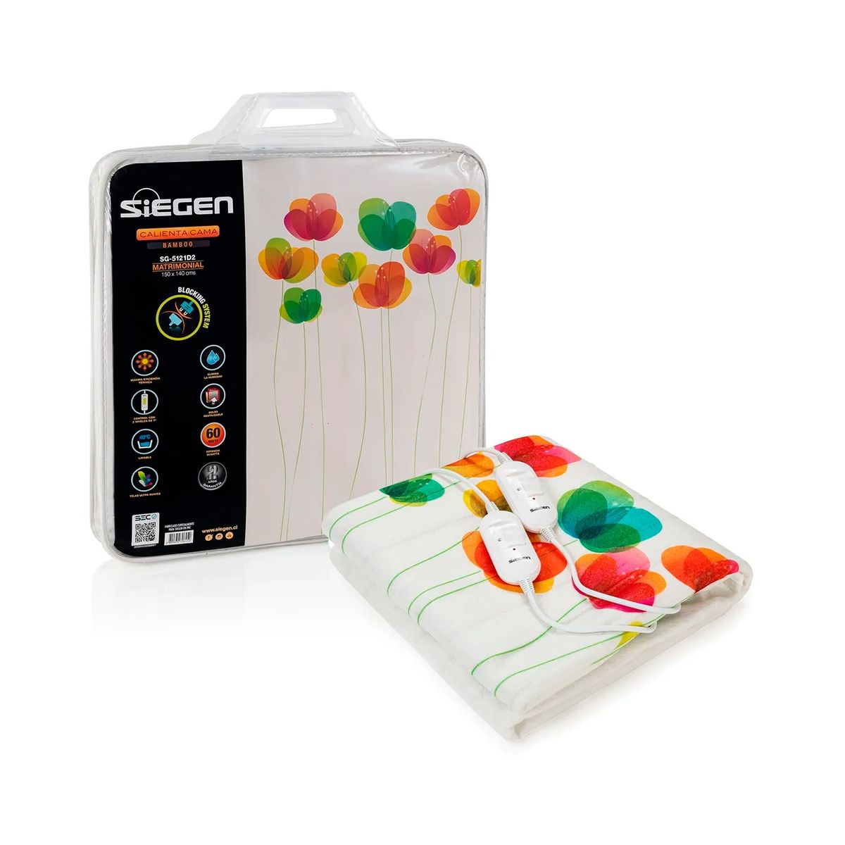 SIEGEN - Calientacama 2 Plazas Siegen SG-5121D2 60W