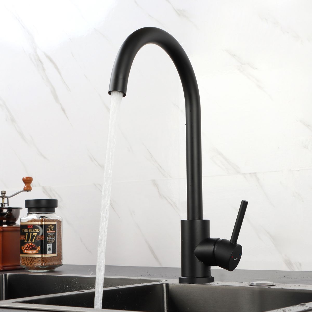 SHOOT - llave monomando lavaplatos black ShootHome