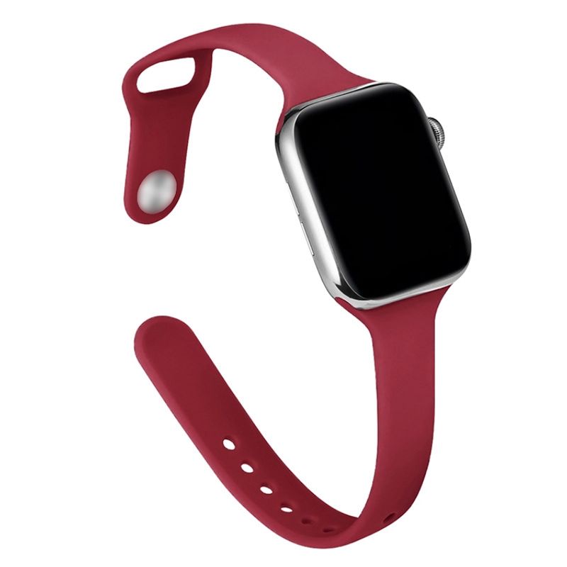 GENERICO - Correa de Silicona Slim RojoRosa compatible con Apple Watch 38-40-41mm