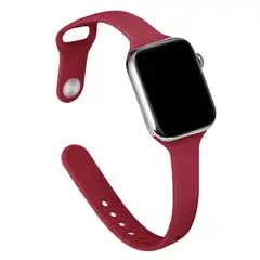 GENERICO - Correa de Silicona Slim RojoRosa compatible con Apple Watch 38-40-41mm