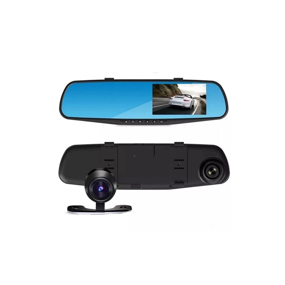 GENERICO - Espejo Retrovisor Con Cámara Retroceso Y Cámara Frontal Hd