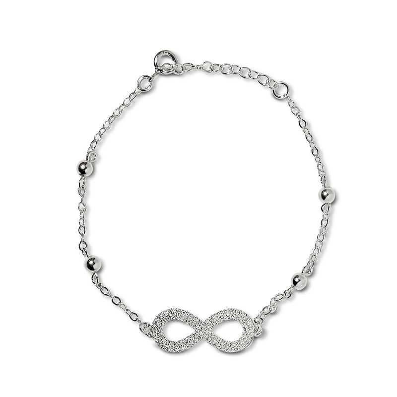 ANDREA COGGIOLA JOYAS - Pulsera Infinito Bolitas Plata Fina 925.