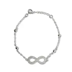 ANDREA COGGIOLA JOYAS - Pulsera Infinito Bolitas Plata Fina 925.