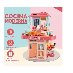 GENERICO - Cocina De Juguete 42 Accesorios Estilo Moderno Rosada