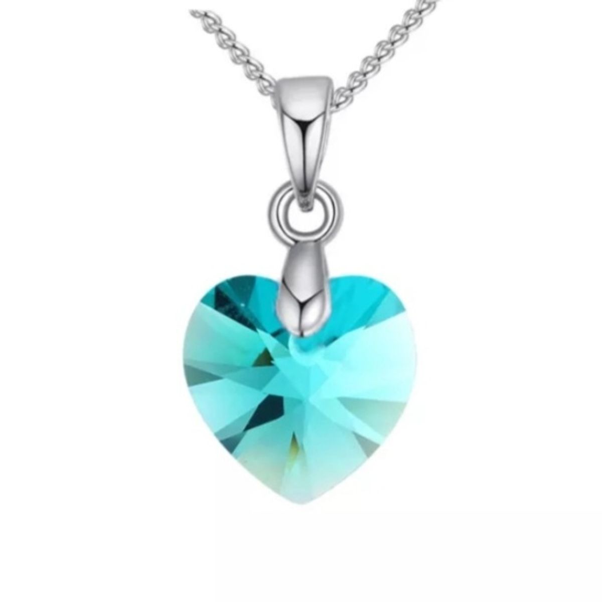 GENERICO - Collar corazón cristal 10mm plata 925 joyas mujer.