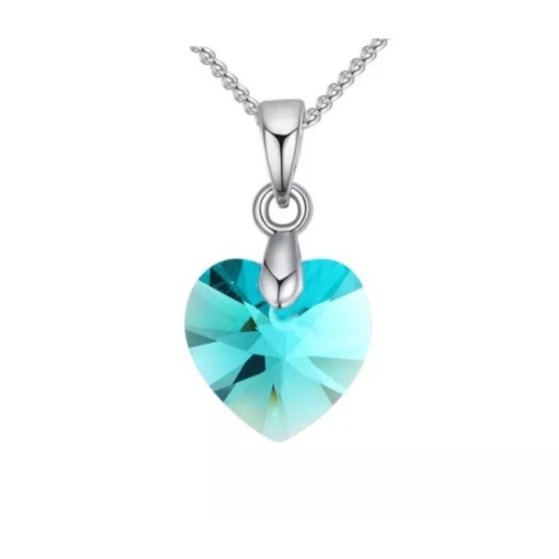 GENERICO - Collar corazón cristal 10mm plata 925 joyas mujer.