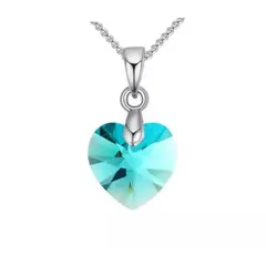 GENERICO - Collar corazón cristal 10mm plata 925 joyas mujer.