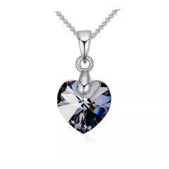 GENERICO - Collar corazón cristal 10mm plata 925 joyas mujer
