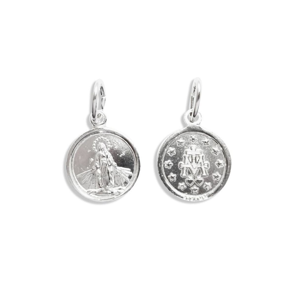 COGGIOLA - Colgante Medalla Virgen de los Rayos 10mm Plata Fina 925