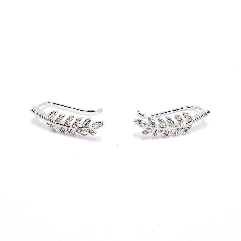 ANDREA COGGIOLA JOYAS - Aros Trepador Rama Circón Plata Fina 925