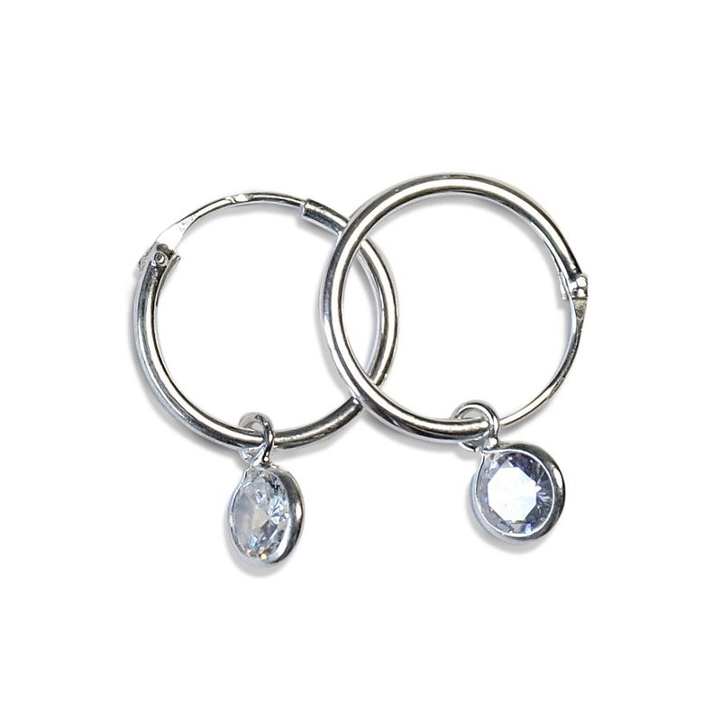 ANDREA COGGIOLA JOYAS - Aros Argollas Circón Plata Fina 925