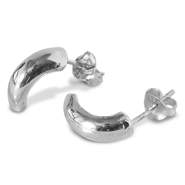 Aros Media Argolla Plata Fina 925 Plateado TALLA UNICA
