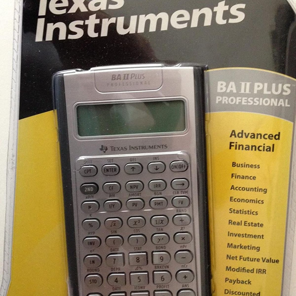 TEXAS - CALCULADORA TI BA II PLUS PROFESSIONAL Texas Instruments