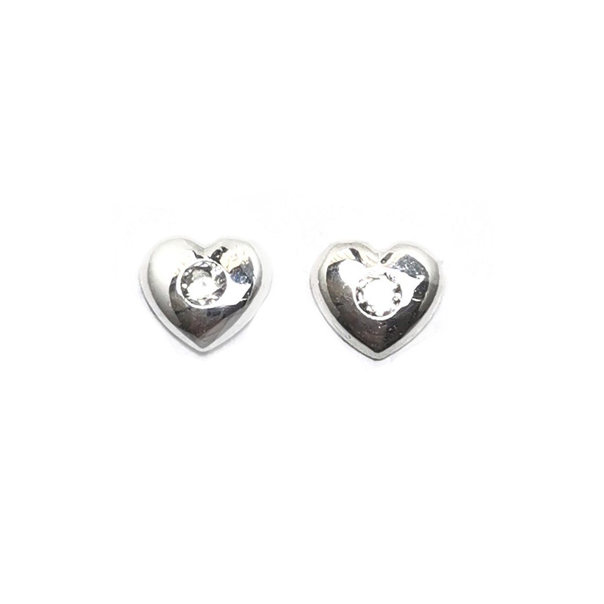 COGGIOLA - Aros Corazón Circón Blanco Plata Fina 925