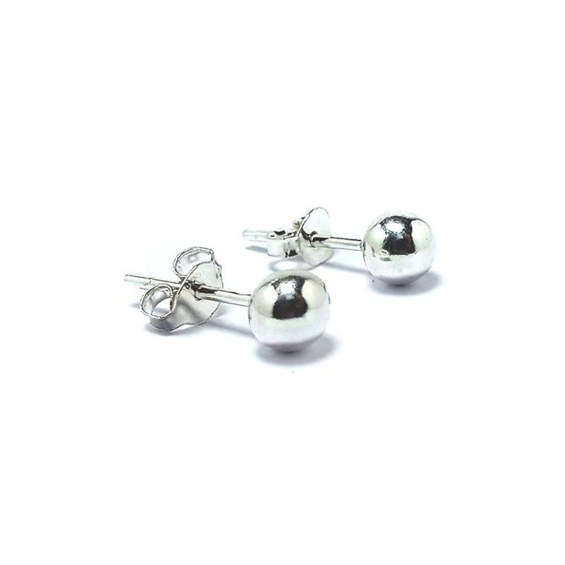 ANDREA COGGIOLA JOYAS - Aros Bola 5mm Plata Fina 925