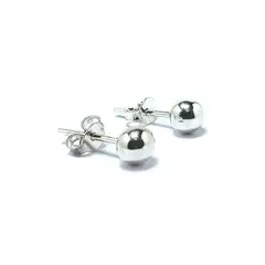 ANDREA COGGIOLA JOYAS - Aros Bola 5mm Plata Fina 925