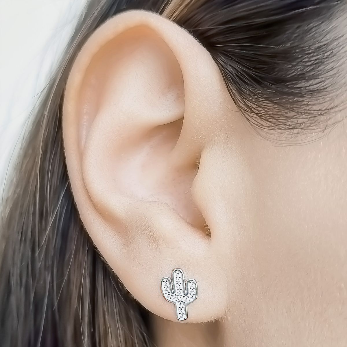 COGGIOLA - Aros Cactus Circón Blanco Plata Fina 925