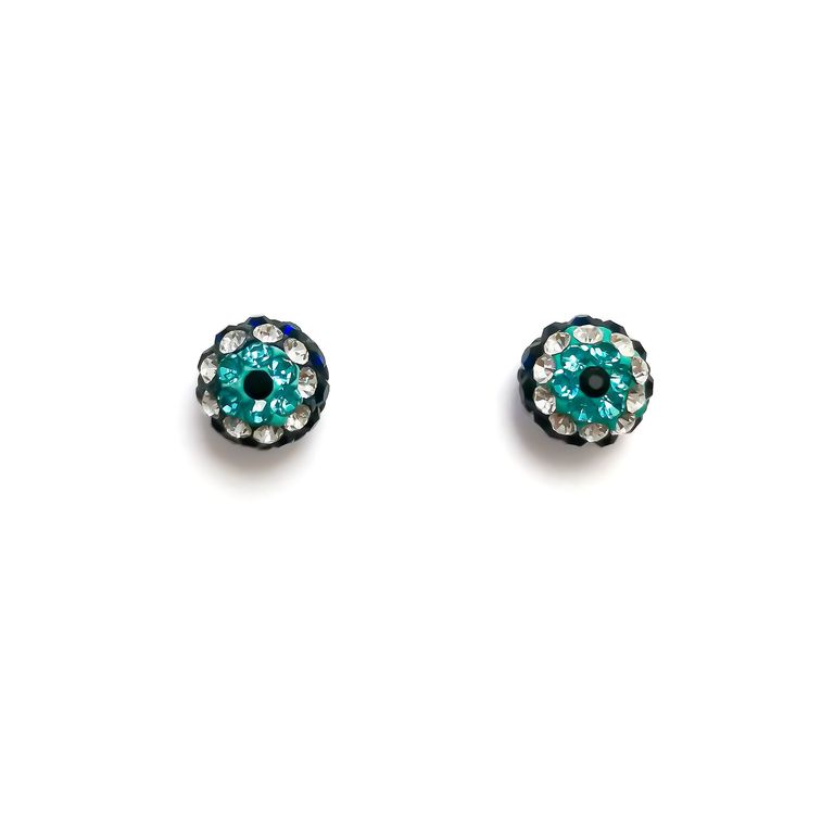 Aros Ojo Turco Bola 9mm Plata Fina 925 Plateado TALLA UNICA