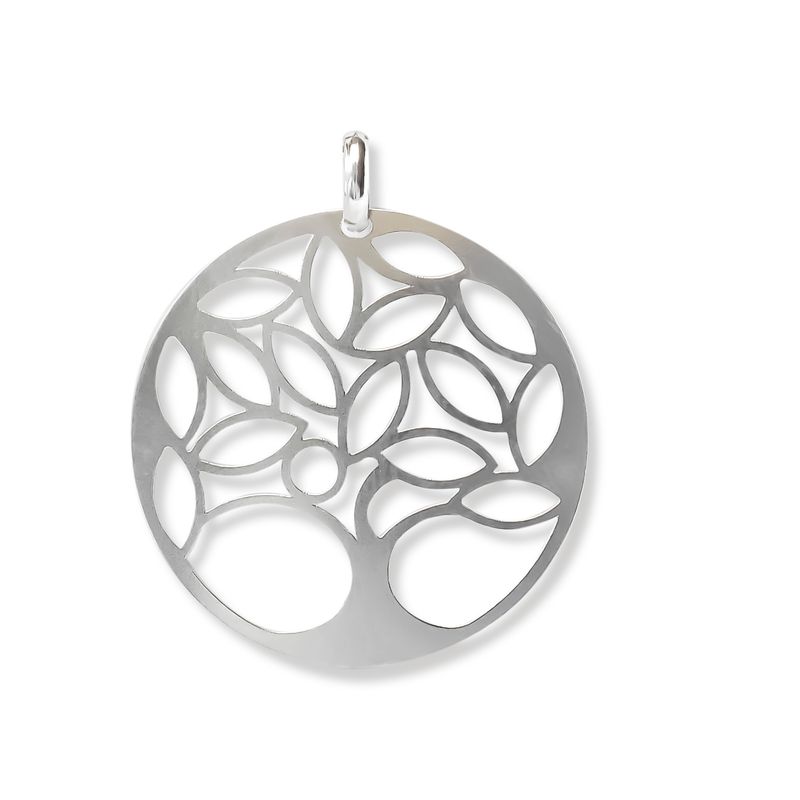 ANDREA COGGIOLA JOYAS - Colgante Medalla Árbol De La Vida Calado Plata Fina 925.
