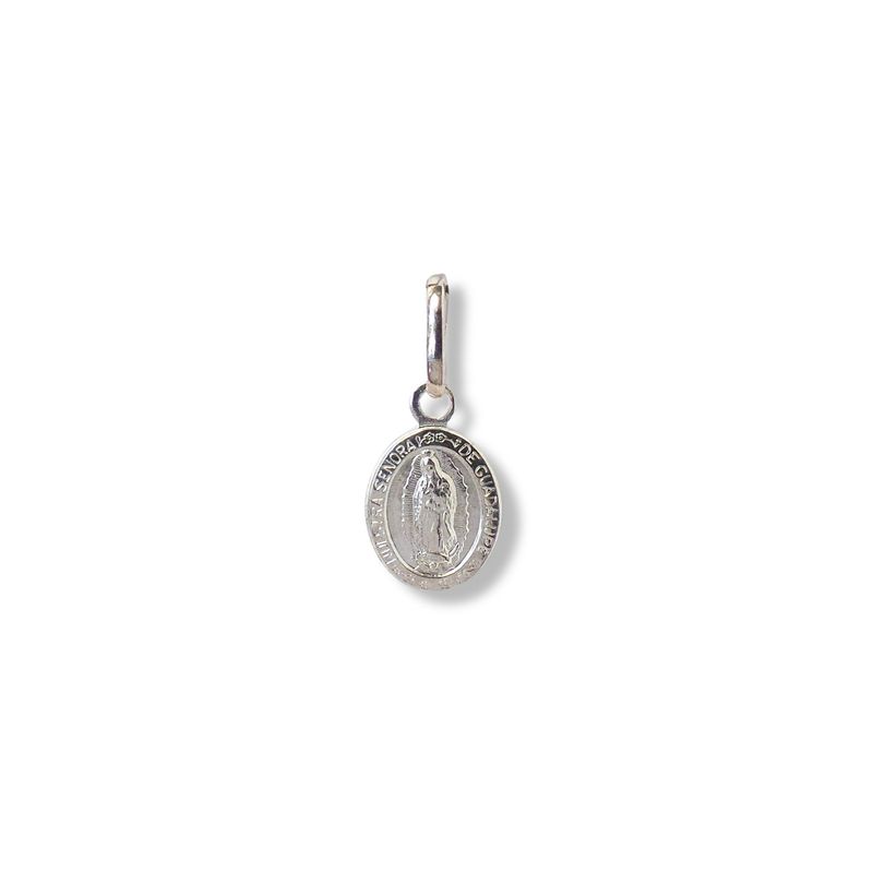 ANDREA COGGIOLA JOYAS - Colgante Medalla Virgen de Guadalupe Pequeña 8mm Plata Fina 925