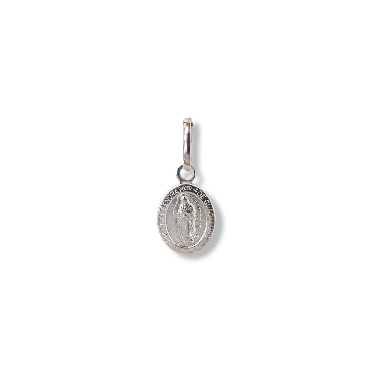COGGIOLA - Colgante Medalla Virgen de Guadalupe Pequeña 8mm Plata Fina 925