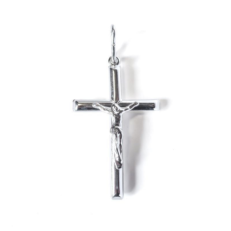 ANDREA COGGIOLA JOYAS - Colgante Cruz Cristo Grande Plata Fina 925