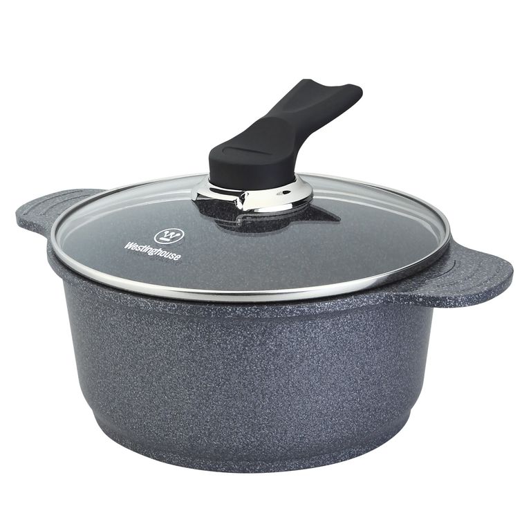Cacerola / Con Tapa Vidrio Ceramic Marmol Gris 24Cm Wccc2008024Cmg