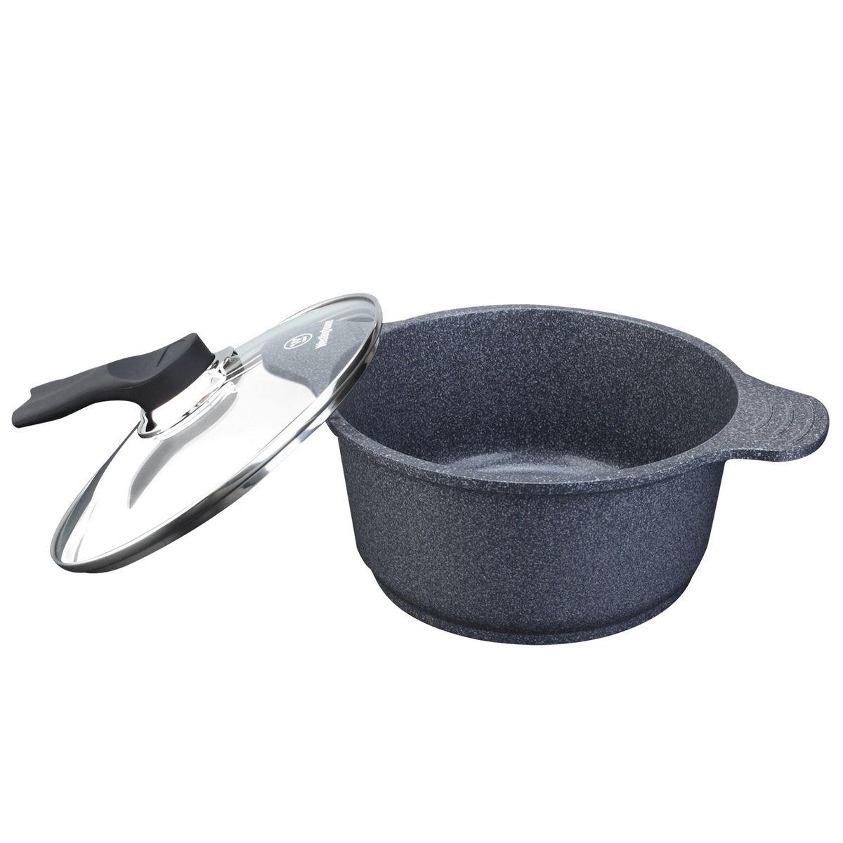 WESTINGHOUSE - Cacerola / Con Tapa Vidrio Ceramic Marmol Gris 24Cm Wccc2008024Cmg