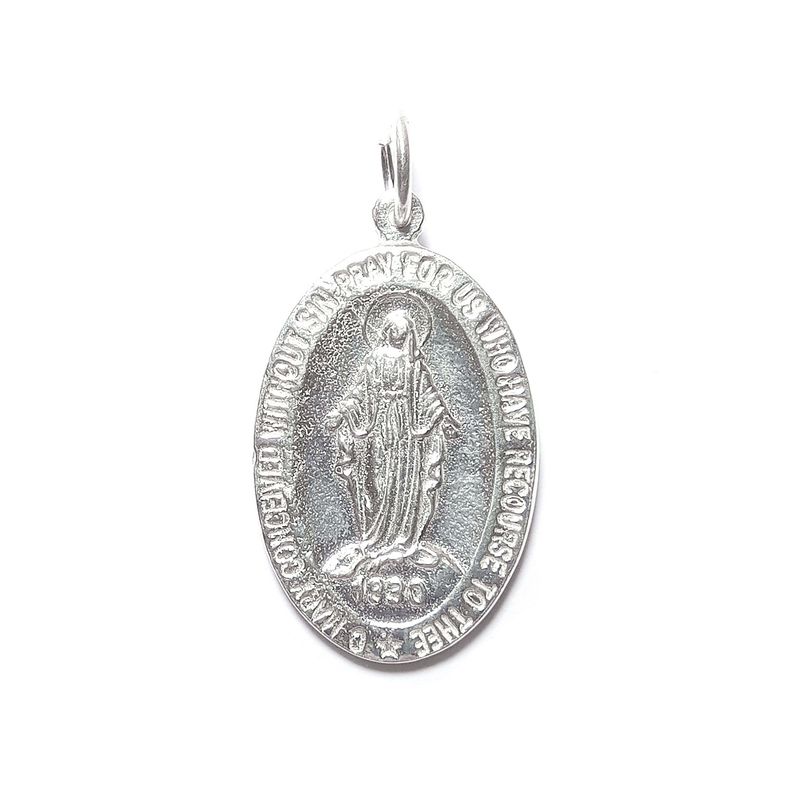 ANDREA COGGIOLA JOYAS - Colgante Medalla Virgen De Los Rayos 17mm Plata Fina 925