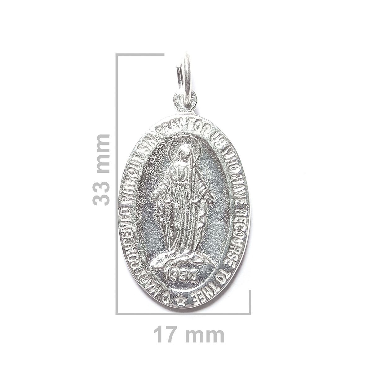 COGGIOLA - Colgante Medalla Virgen De Los Rayos 17mm Plata Fina 925