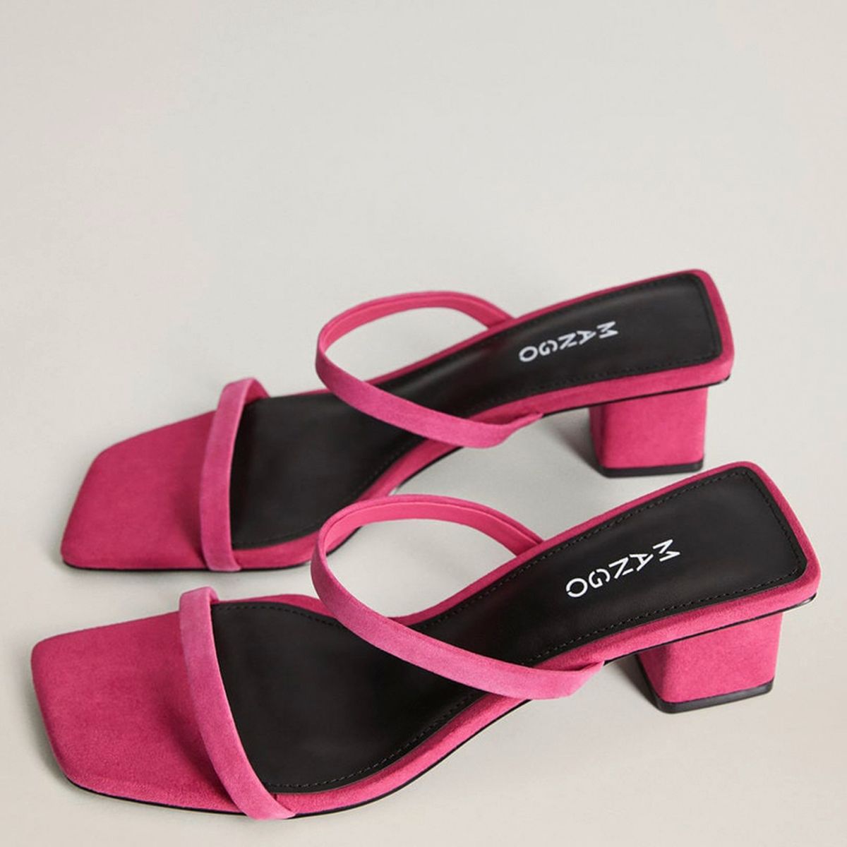 MANGO - Sandalia Mujer Cuero Rosado