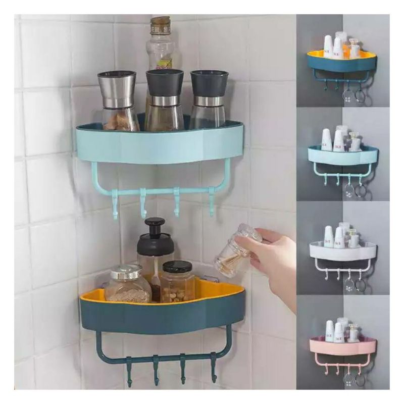 UNIVERSAL - Esquinero para baño organizador de shampoo bálsamo etc  VERDE OSCURO