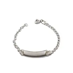 ANDREA COGGIOLA JOYAS - Pulsera Bebé Placa 12cm Plata Fina 925.