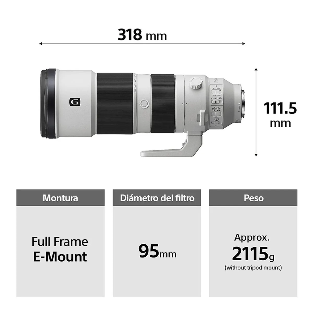 SONY - Lente Superteleobjetivo 200-600 mm F56-63 Sel200600G