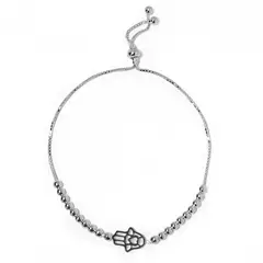 ANDREA COGGIOLA JOYAS - Pulsera Mano de Fátima Bola Plata Fina 925.