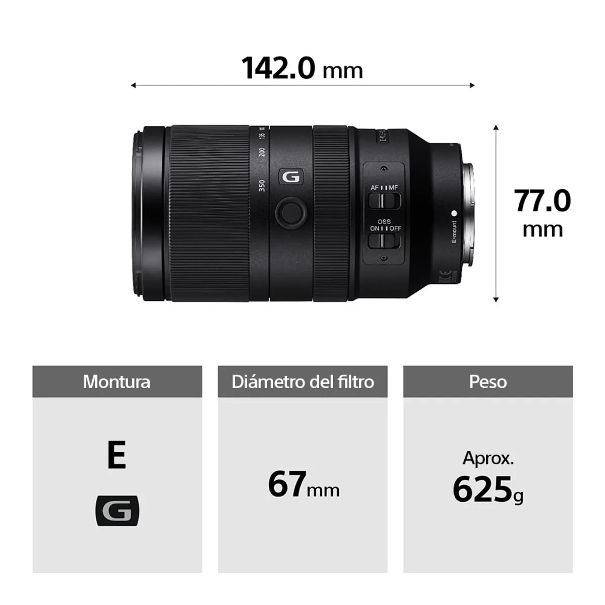SONY - Lente Teleobjetivo 70-350mm F45-63 SEL70350G
