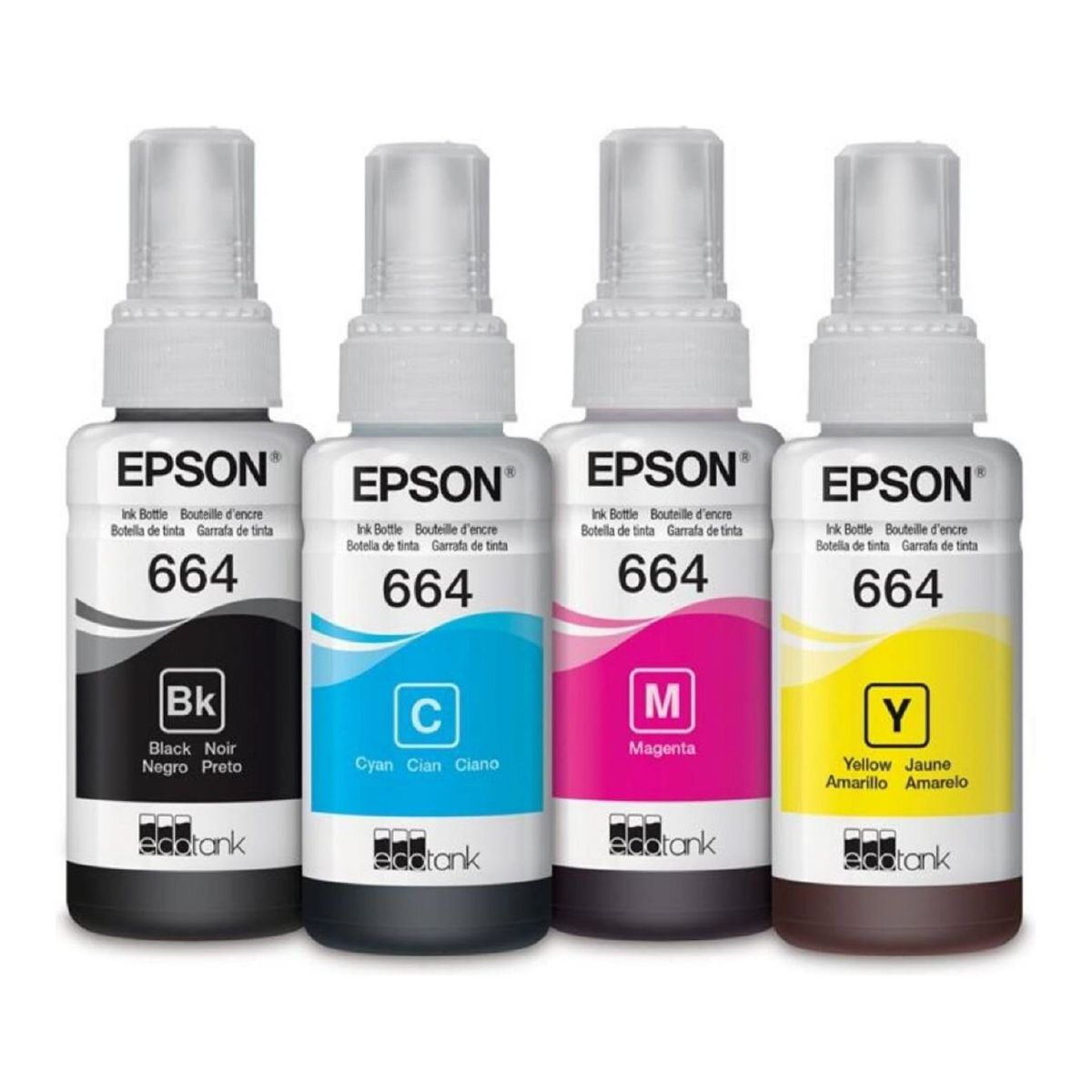 EPSON - Pack 4 Botellas De Tinta Impresora Epson L120 - T664 De 70ml