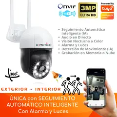 D MOTICA - Cámara Seguridad Wifi Inteligente 3MP Ultra Hd Motorizada Exterior