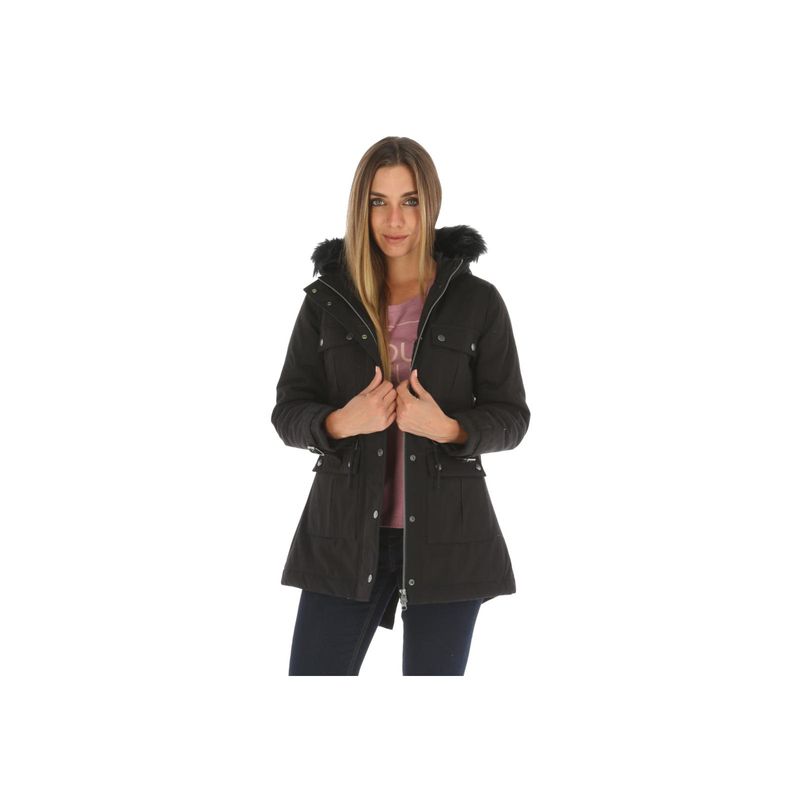 CAT - Chaqueta Mujer Fur Hood Parka Negro CAT