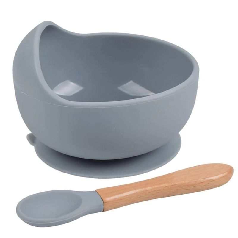 GENERICO - Plato de silicona y cuchara para bebé