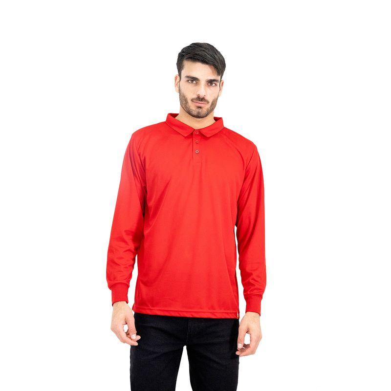QUEBEC - Polera Cooldry Quebec Manga larga Rojo Hombre