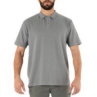 Polera Pique Manga Corta Gris Hombre